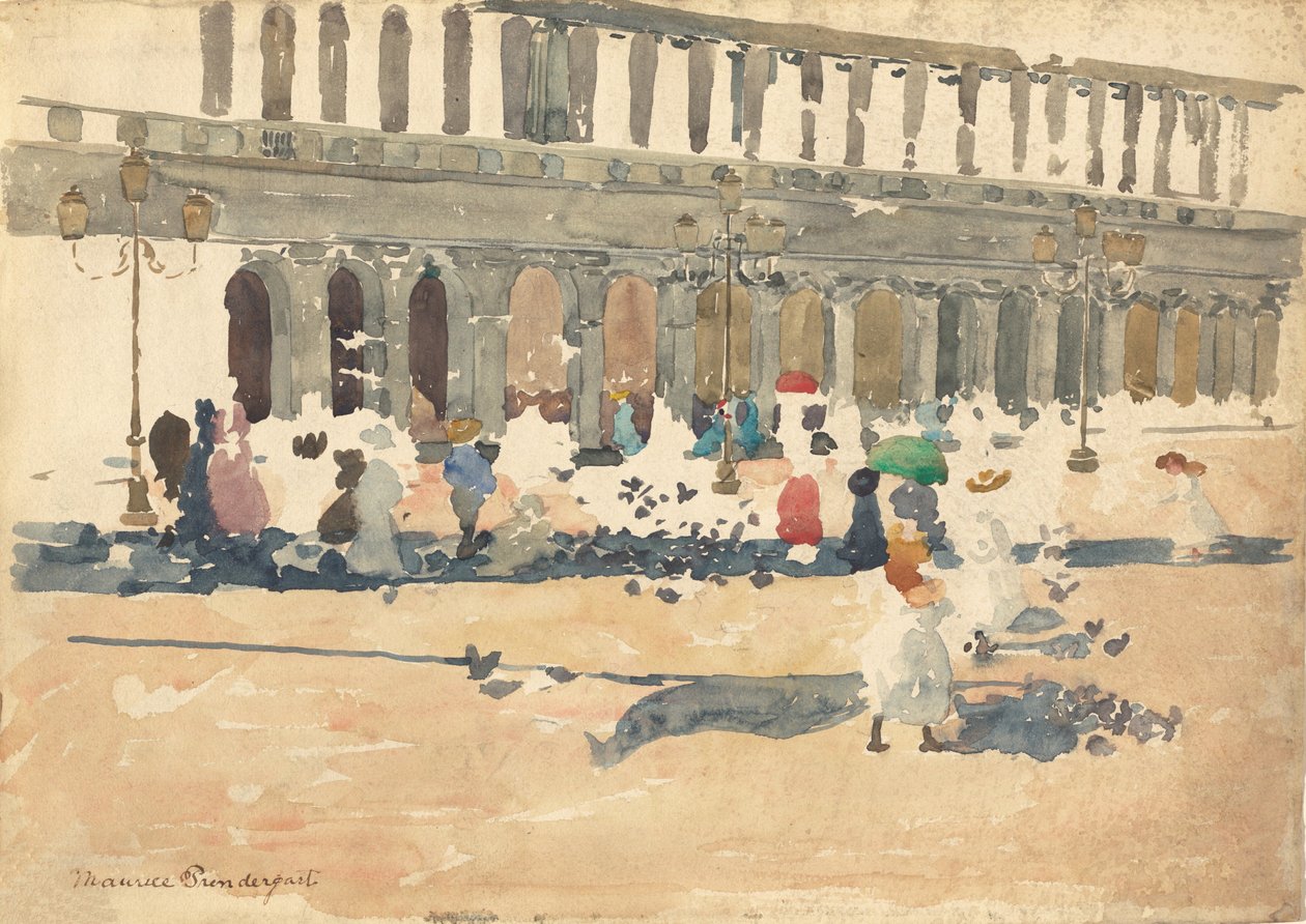 Caffè Florian Venetsiassa, 18981899. tekijältä Maurice Brazil Prendergast