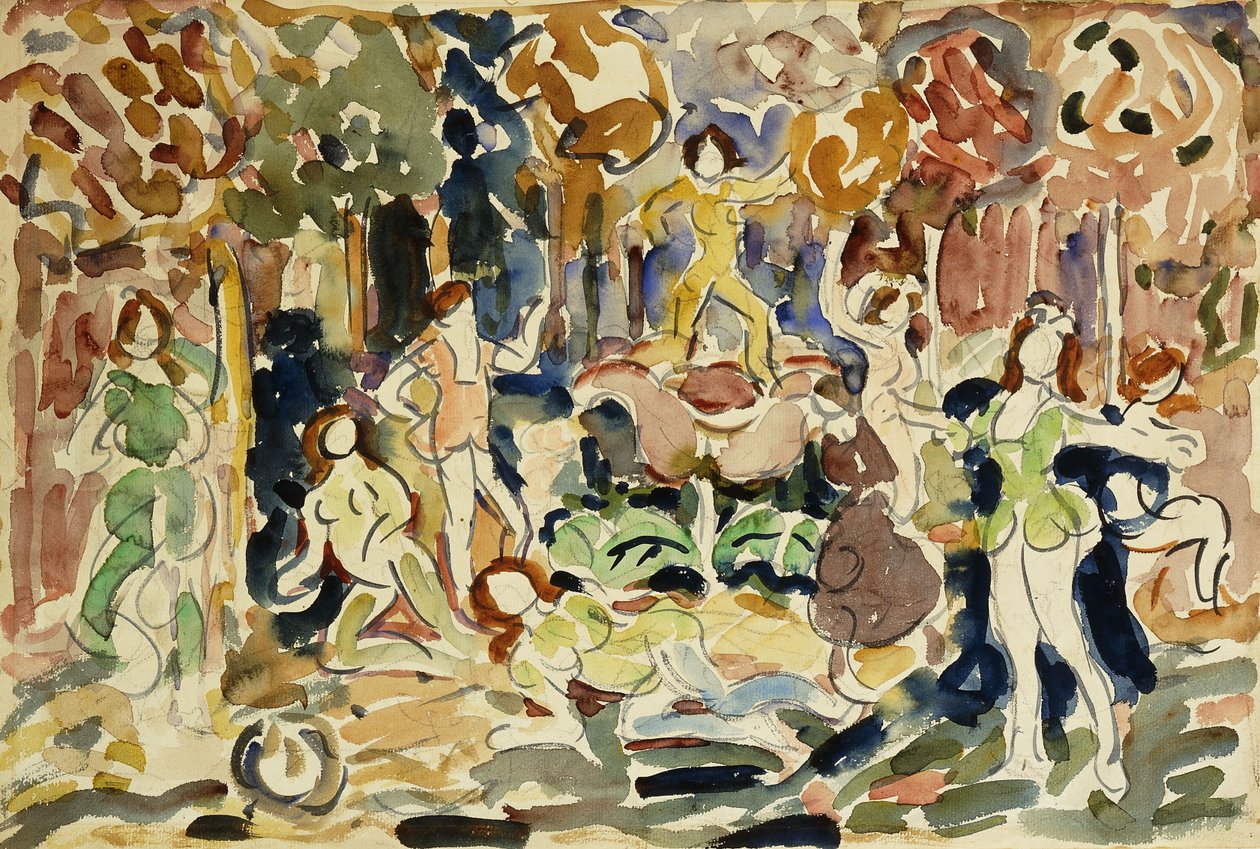 Tanssivat hahmot, n. 1910-1913 tekijältä Maurice Brazil Prendergast