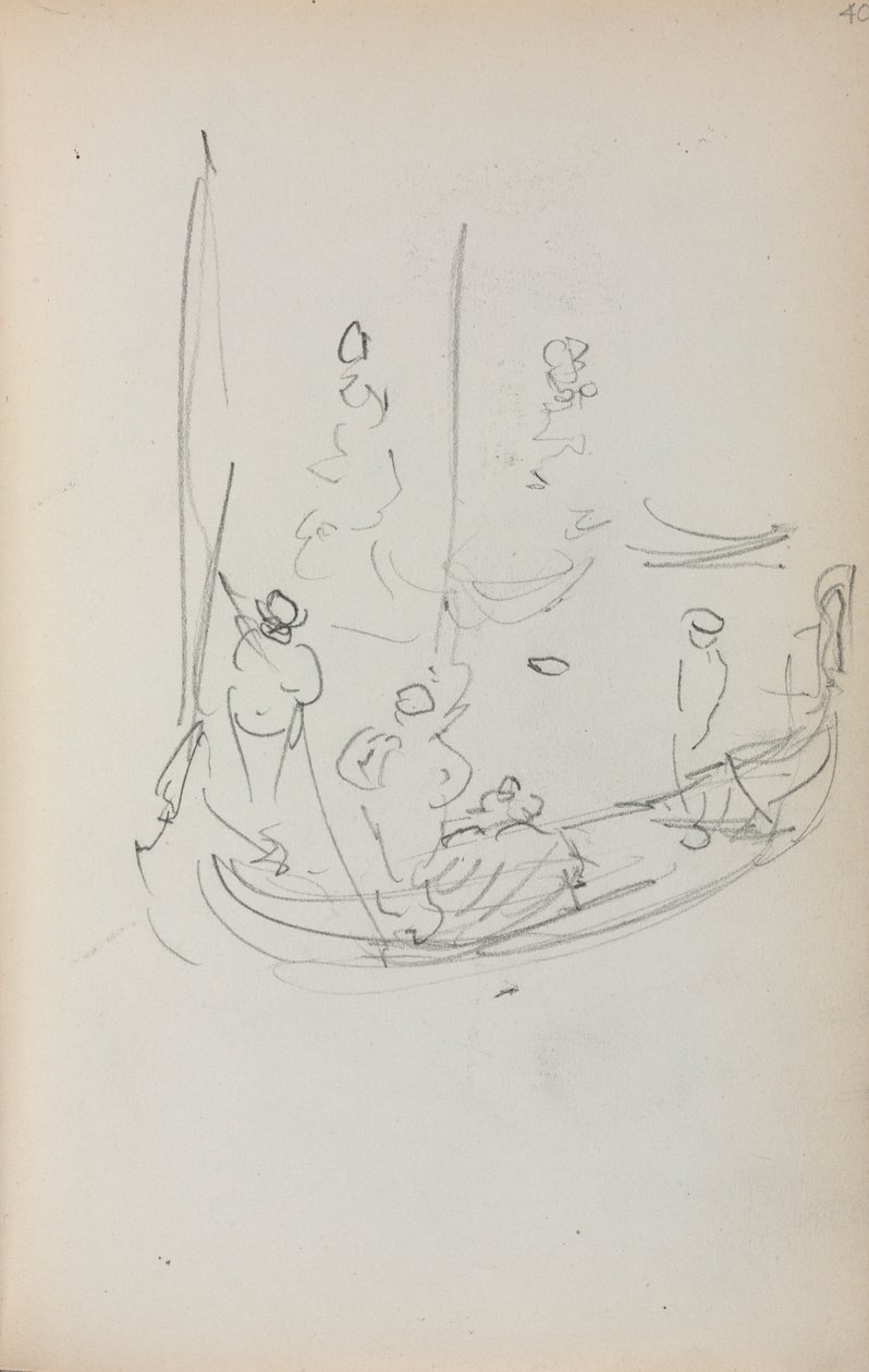 Italialainen luonnoskirja: Gondola sivu 40, 1898-1899. tekijältä Maurice Brazil Prendergast
