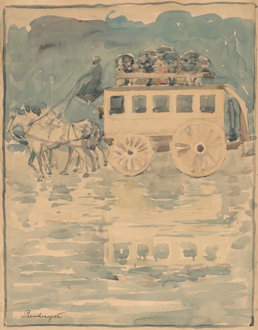 Parisian Omnibus, 18931894. tekijältä Maurice Brazil Prendergast