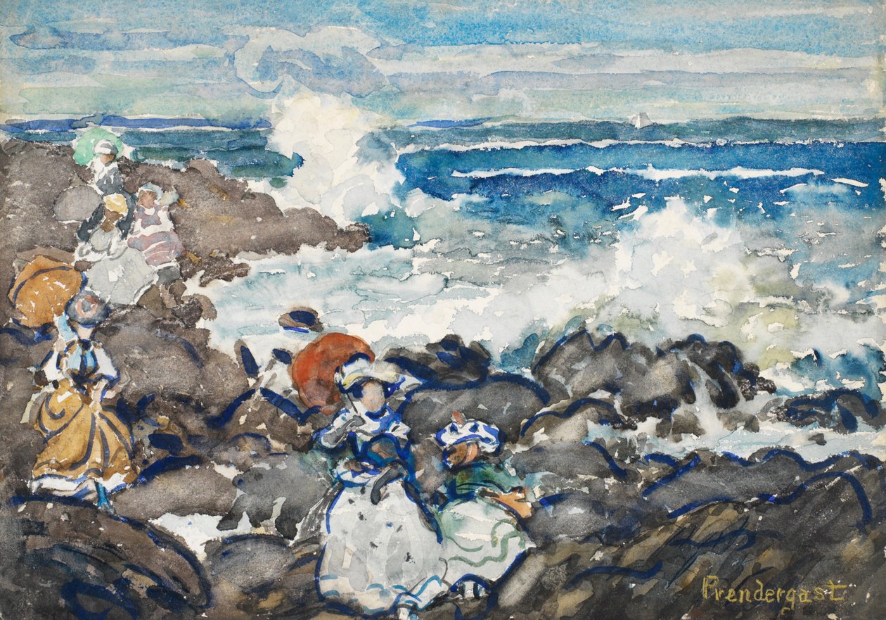 Kiviä, aaltoja ja hahmoja tekijältä Maurice Brazil Prendergast