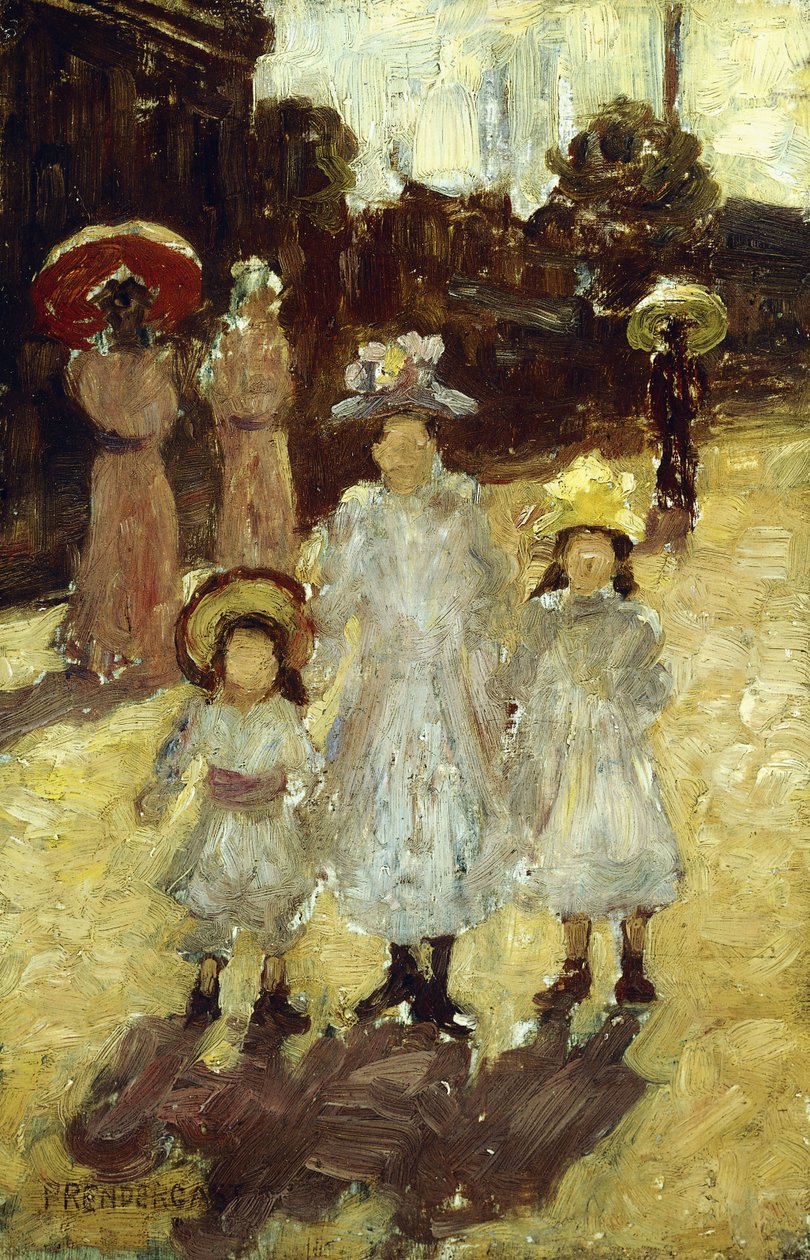 Sunnuntai aamu Pariisissa, noin 1892-1894 tekijältä Maurice Brazil Prendergast