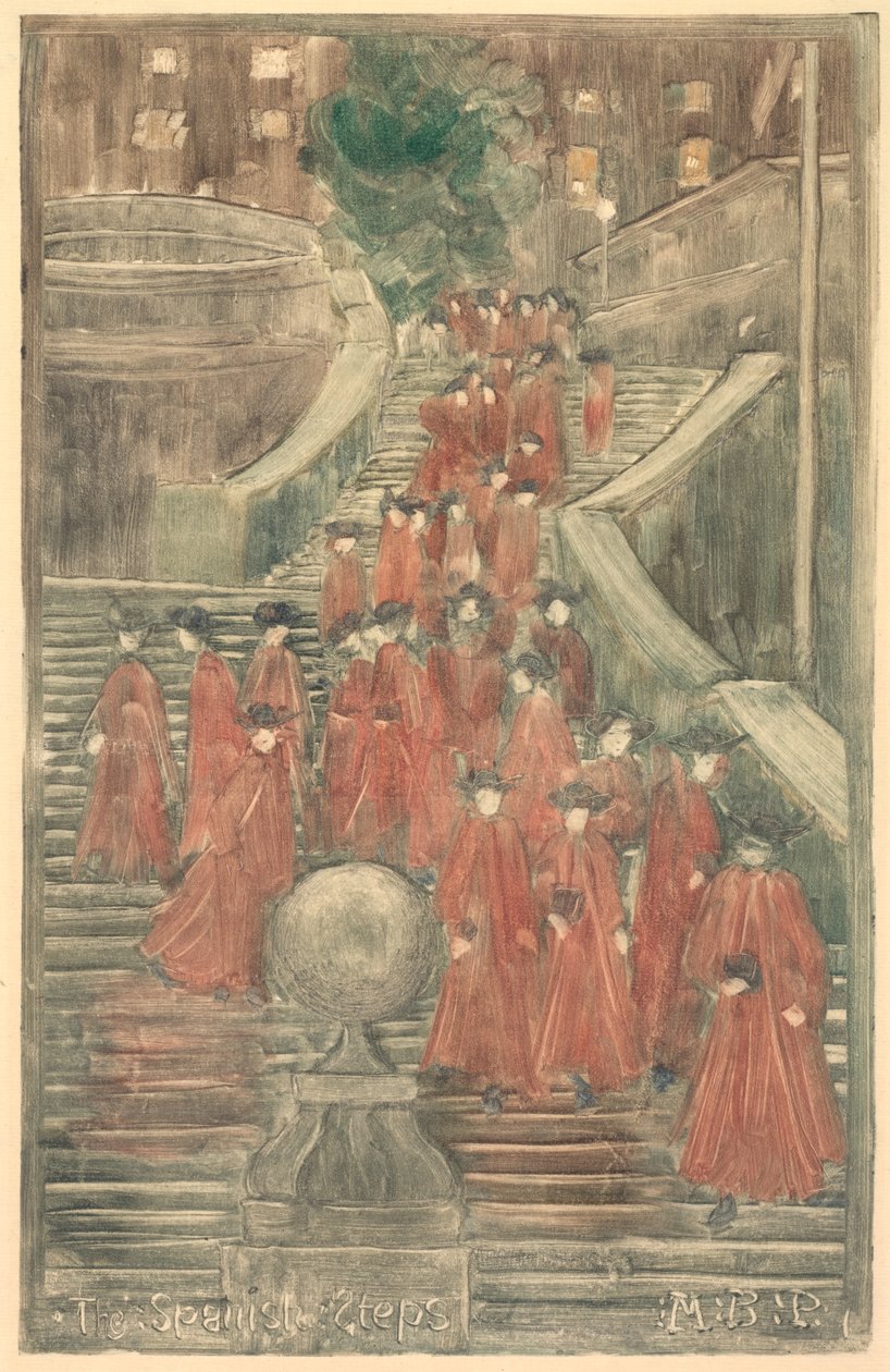 Espanjalaiset portaat, 1898-1899. tekijältä Maurice Brazil Prendergast