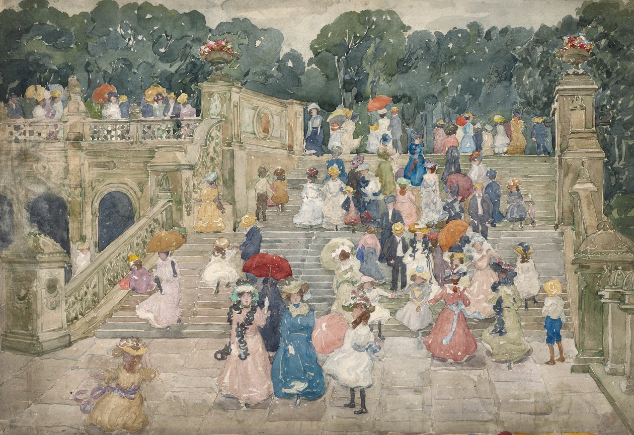 Terrace Bridge, Central Park tekijältä Maurice Brazil Prendergast