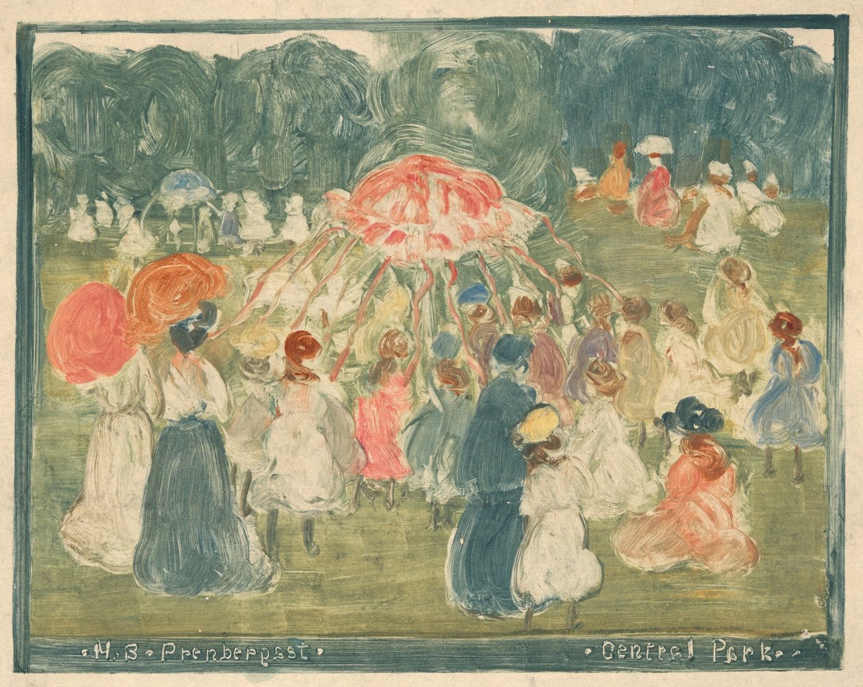 Keskuspuisto tekijältä Maurice Brazil Prendergast