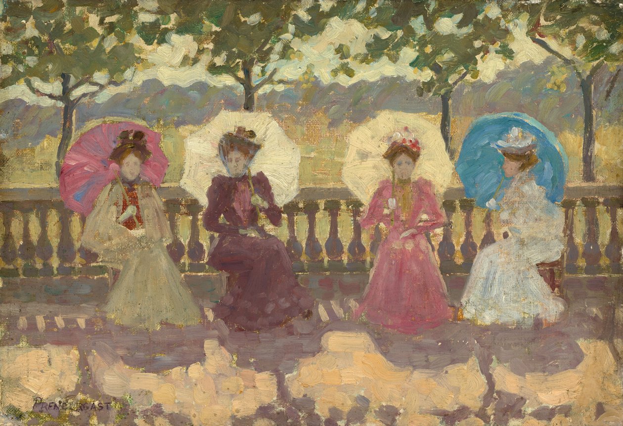 Puistossa, Pariisissa tekijältä Maurice Brazil Prendergast