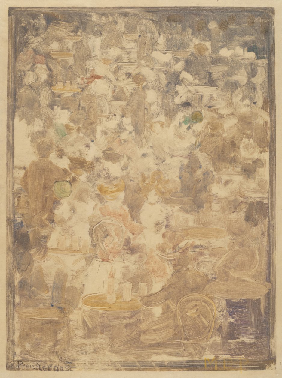 Ulkokahvilakohtaus tekijältä Maurice Brazil Prendergast