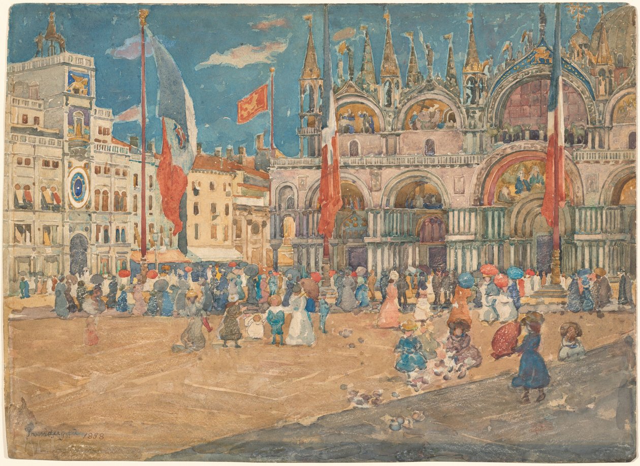 Pyhän Markuksen aukio tekijältä Maurice Brazil Prendergast
