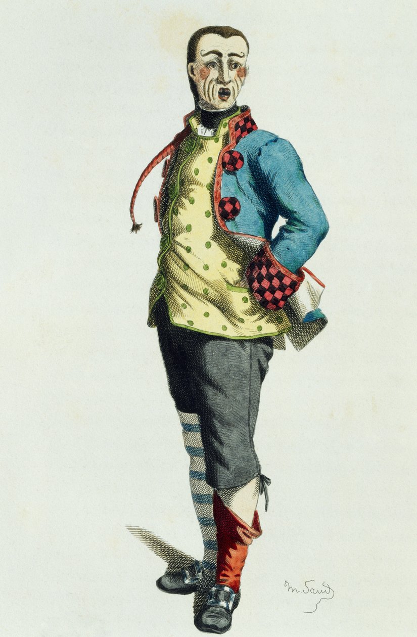Stenterello vuonna 1858, kirjoittanut Maurice Sand (1823-1889) tekijältä Maurice Sand