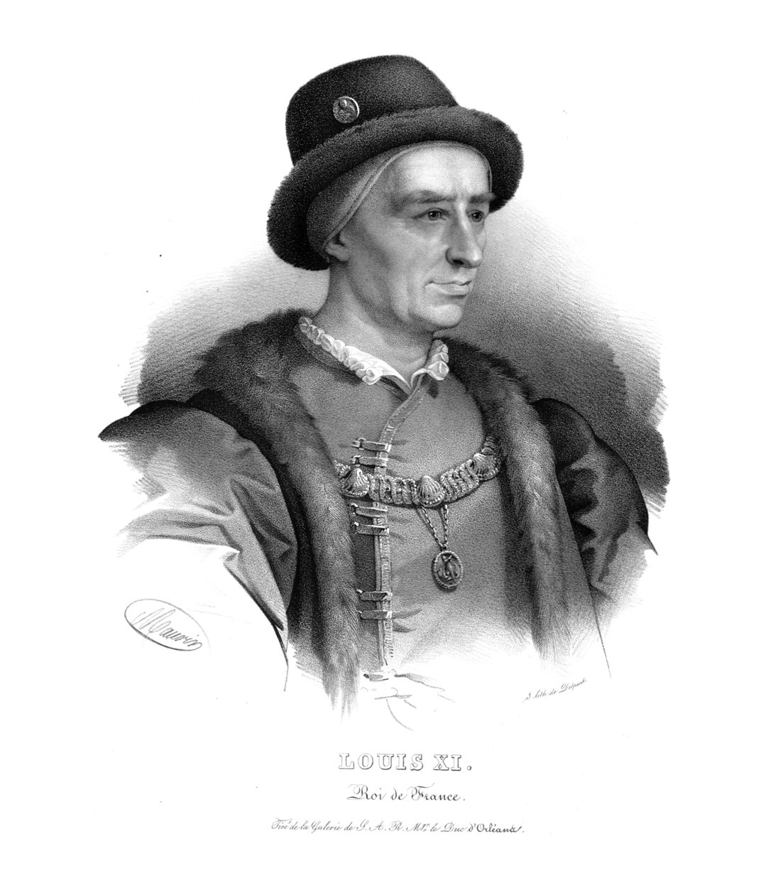 Ranskan kuningas Ludvig XI, 1820-luku tekijältä Maurin