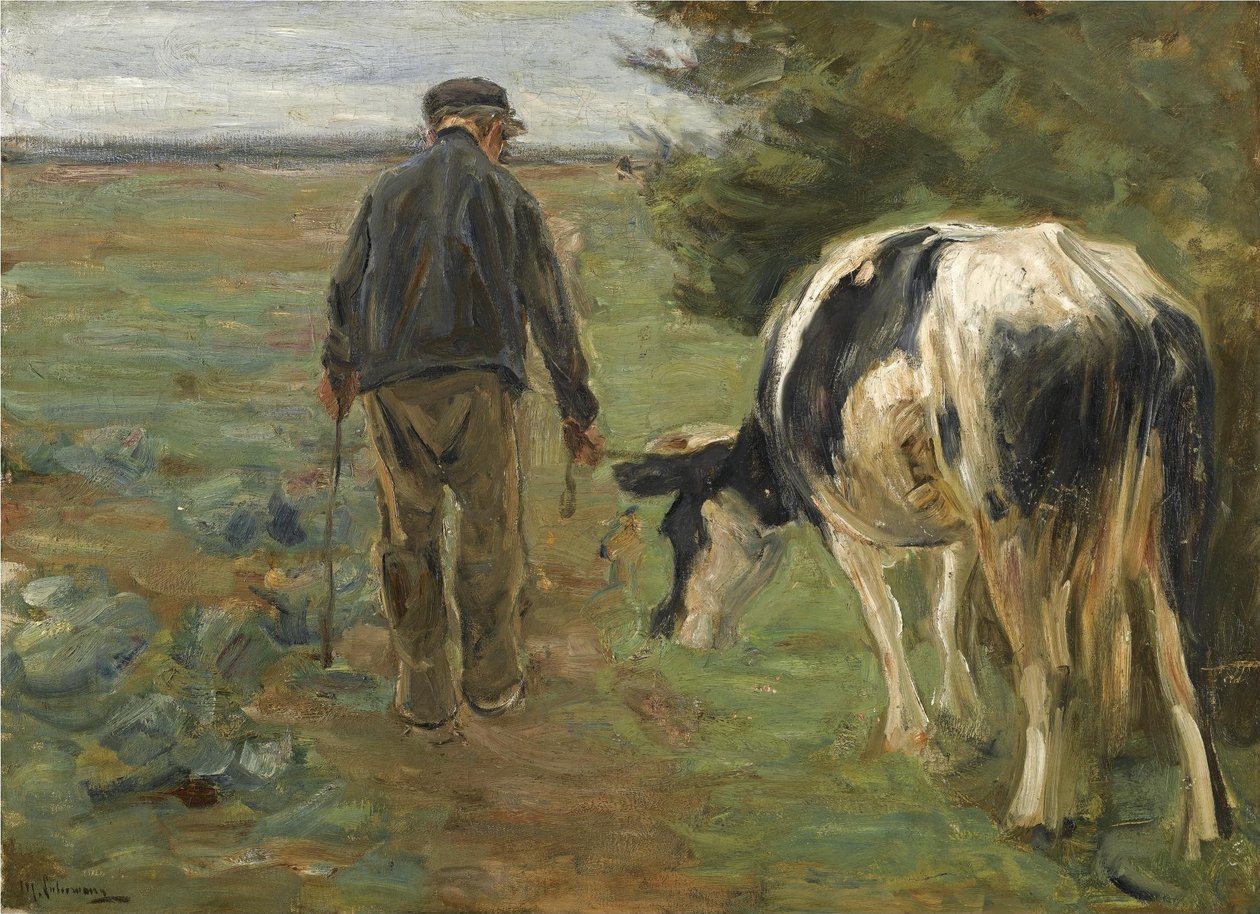 Bauer mit Kuh tekijältä Max Liebermann