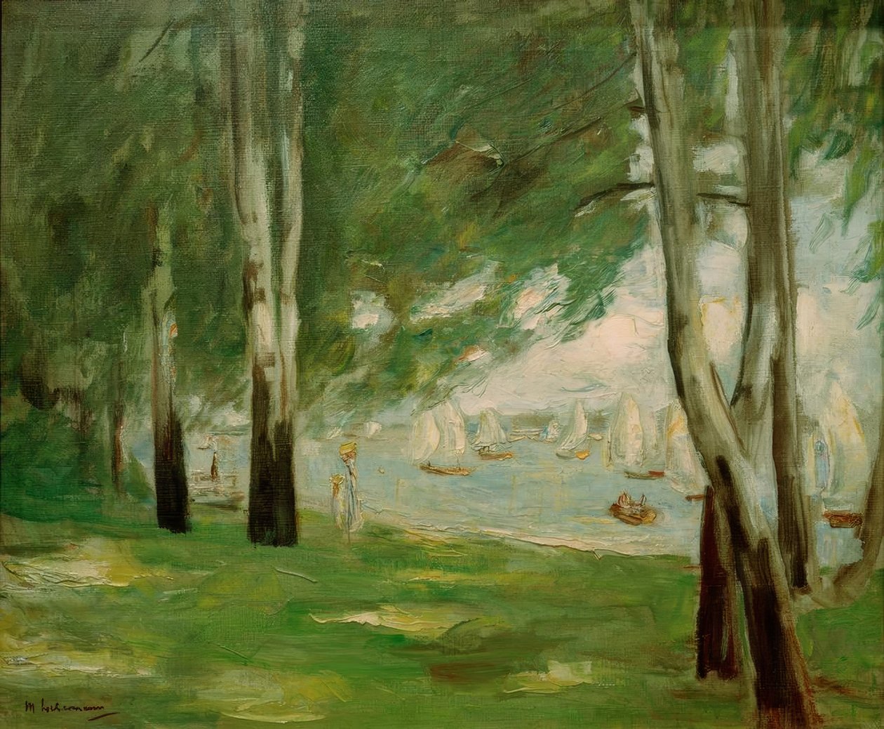 Birken am Wannseeufer nach Osten tekijältä Max Liebermann