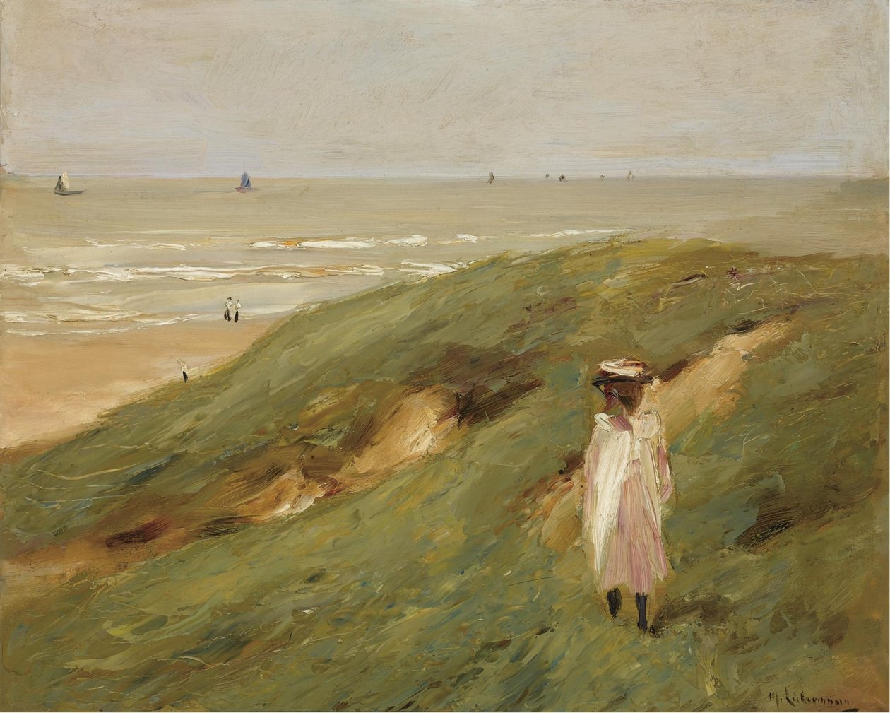 Düne bei Nordwijk mit Kind tekijältä Max Liebermann