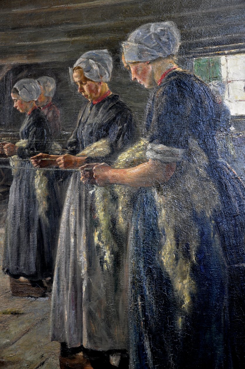 Pellava-aitta Larenissa1887 tekijältä Max Liebermann