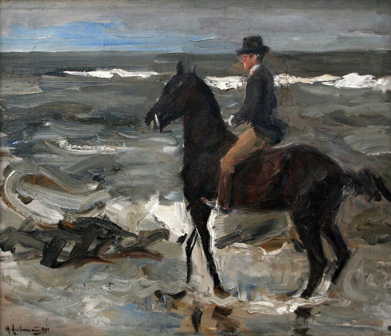 Le Cavalier sur la plage tekijältä Max Liebermann