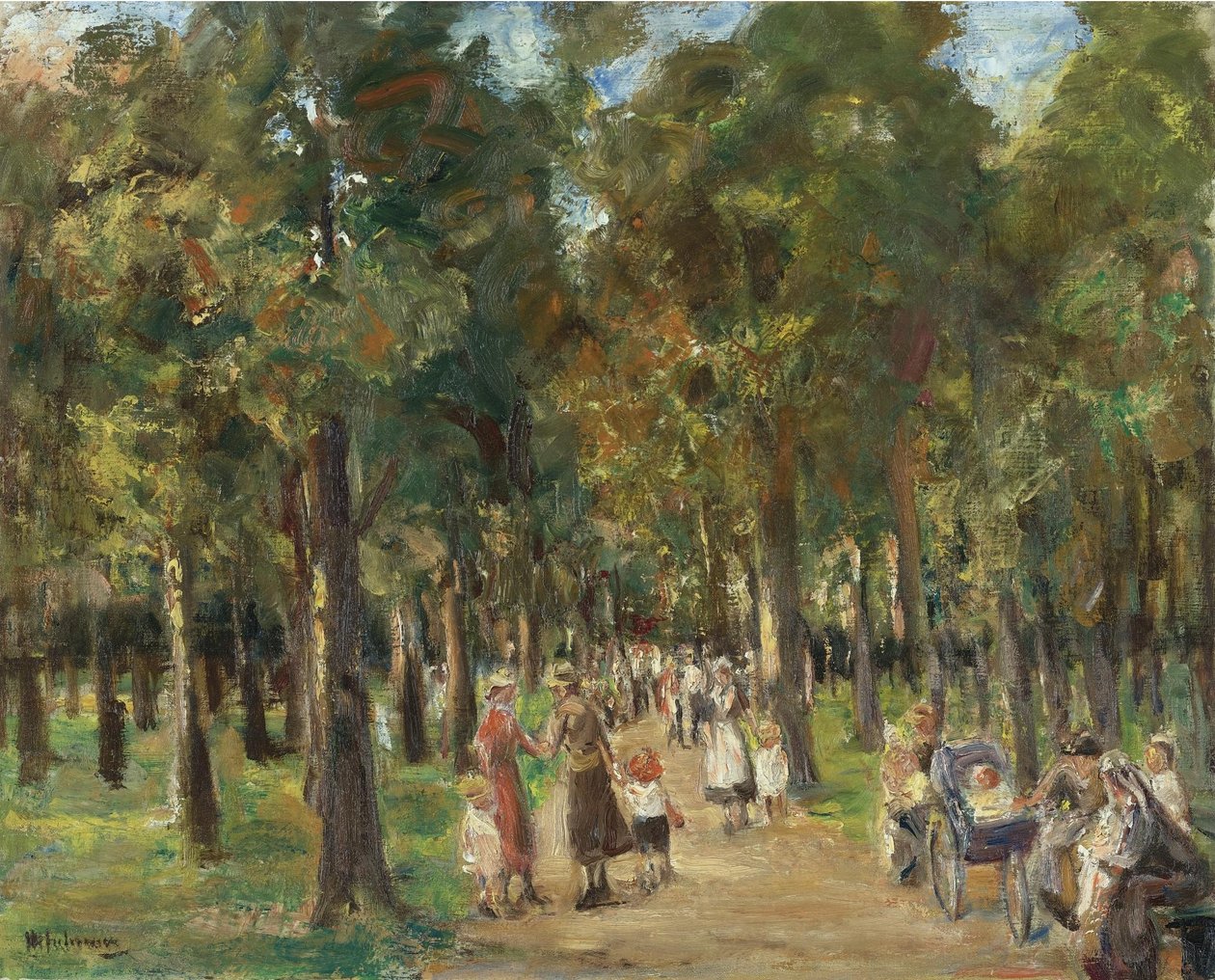 Spaziergänger im Tiergarten tekijältä Max Liebermann