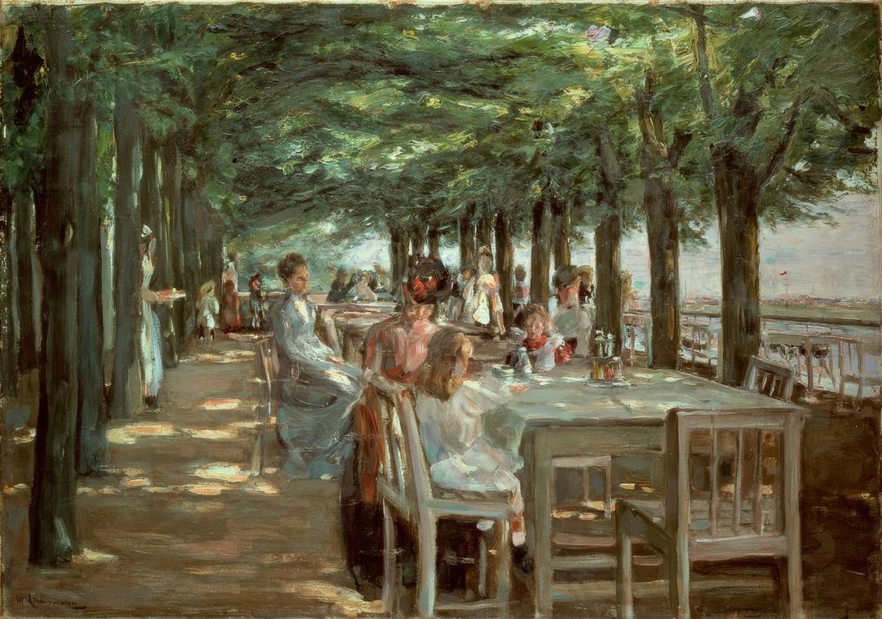Terrasse im Restaurant Jacob Nienstedten an der Elbessä tekijältä Max Liebermann