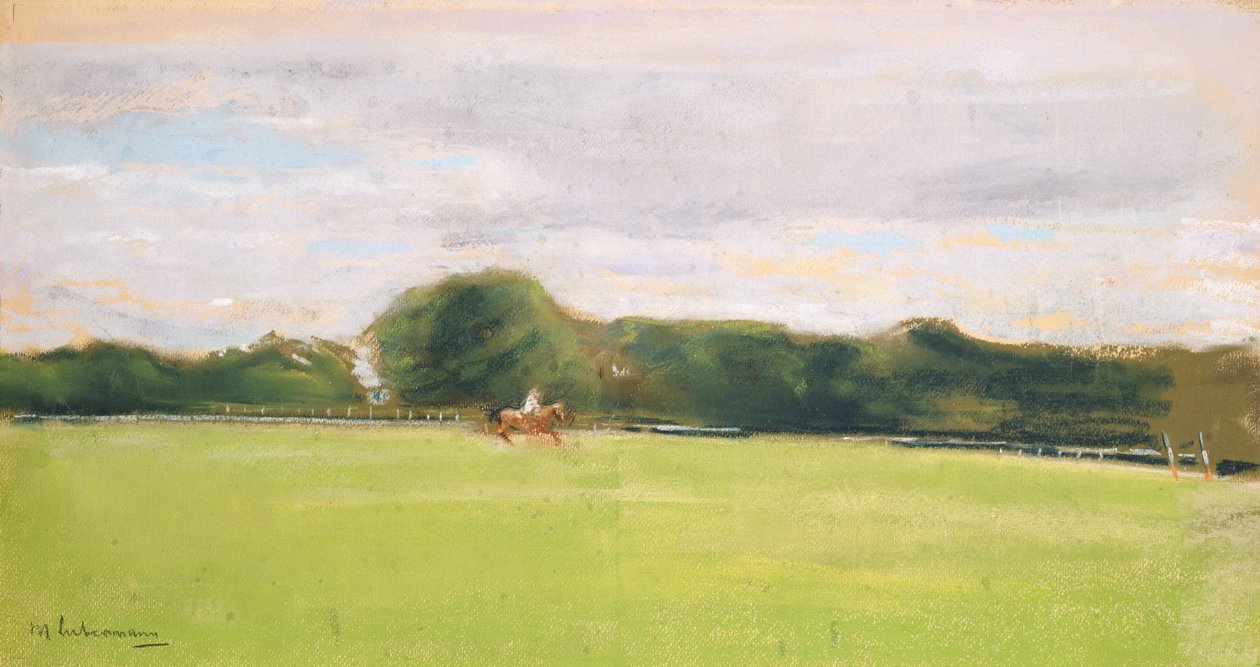 Polo-kenttä Jenischs Parkissa, 1902 (pastelli paperille) tekijältä Max Liebermann