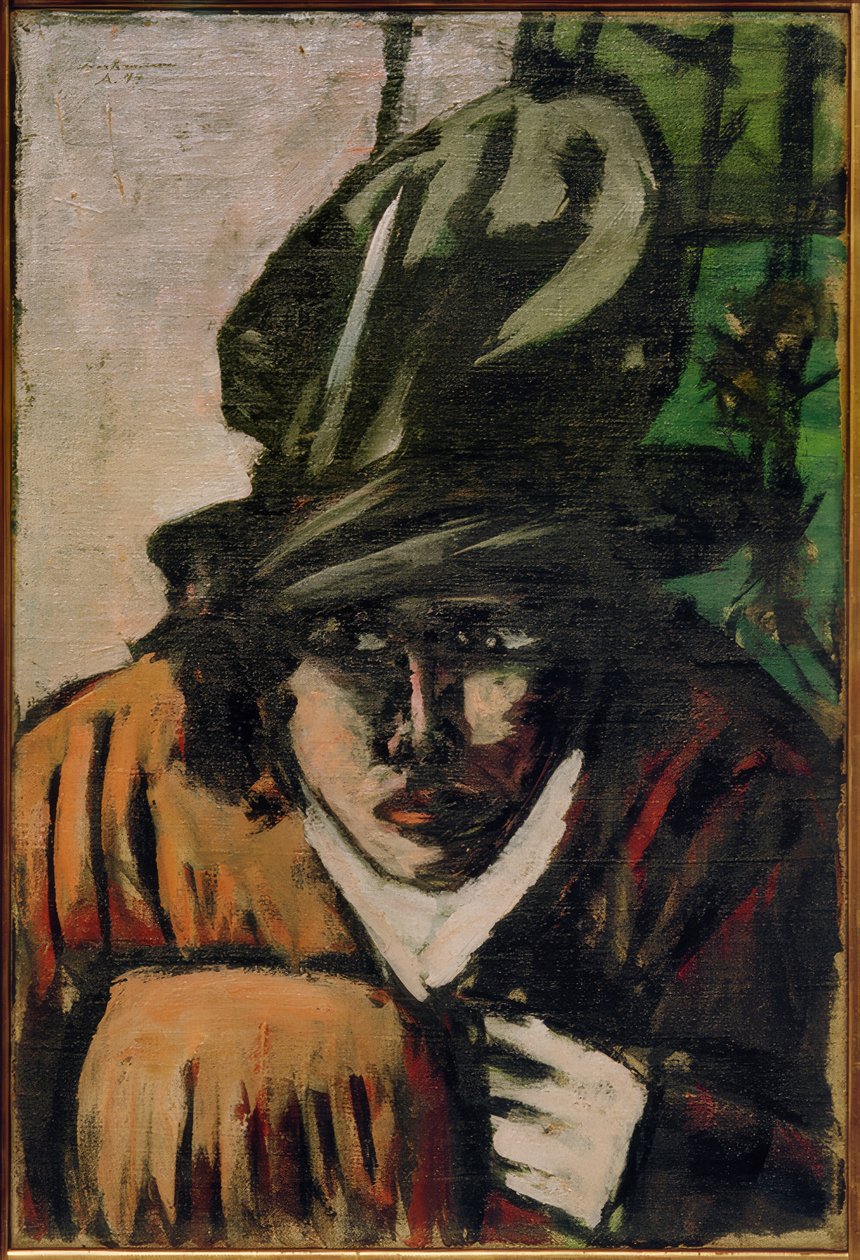 Nainen hattu ja muhvi tekijältä Max Beckmann