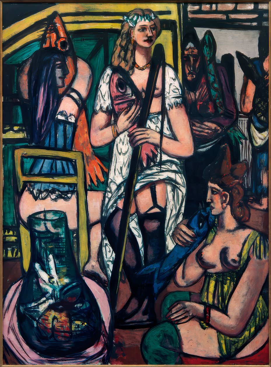 Iso kuva naisista, kalastajista tekijältä Max Beckmann