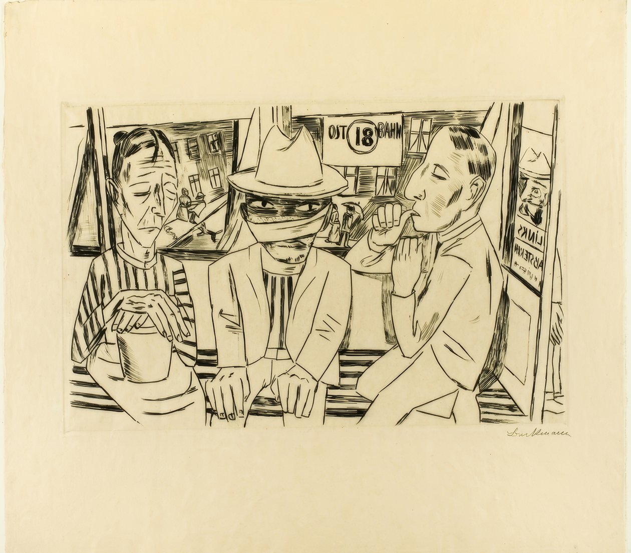 Raitiovaunussa tekijältä Max Beckmann