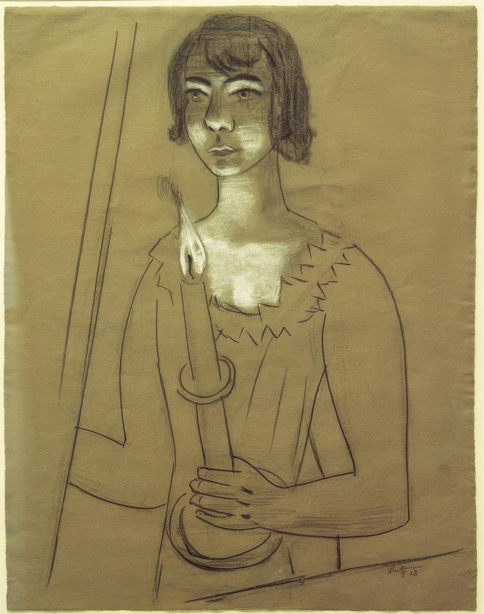Quappi kynttilän kanssa tekijältä Max Beckmann