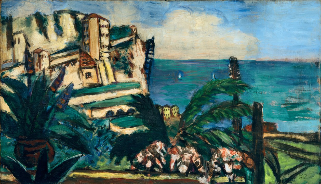 Riviera maisema kivillä tekijältä Max Beckmann