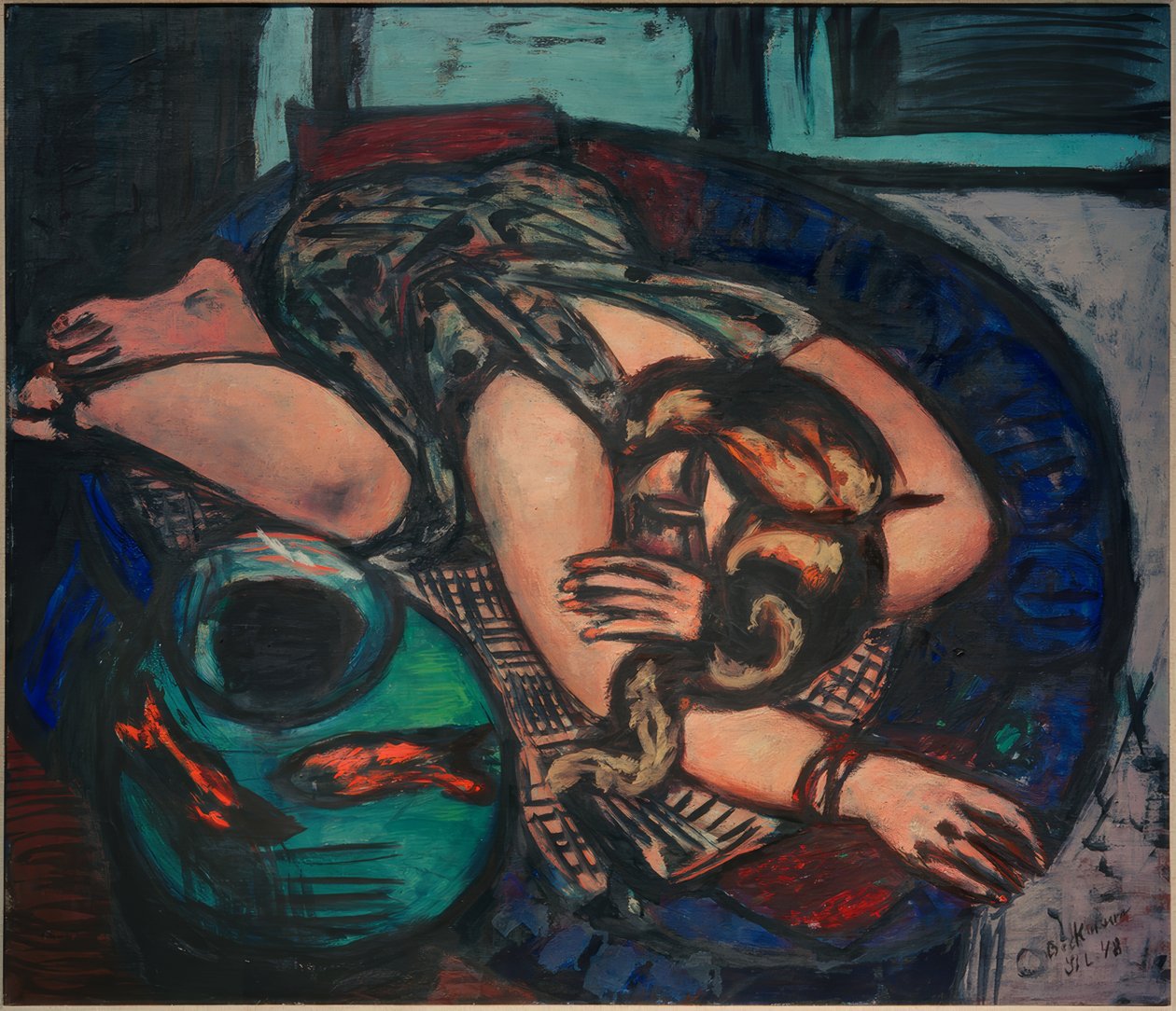Lepäävä tyttö tekijältä Max Beckmann