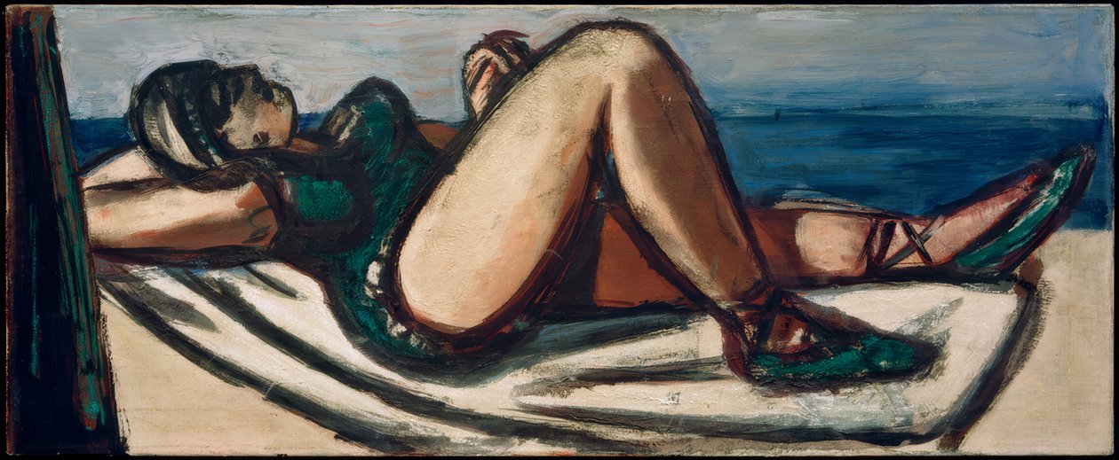 Nukkumassa rannalla tekijältä Max Beckmann