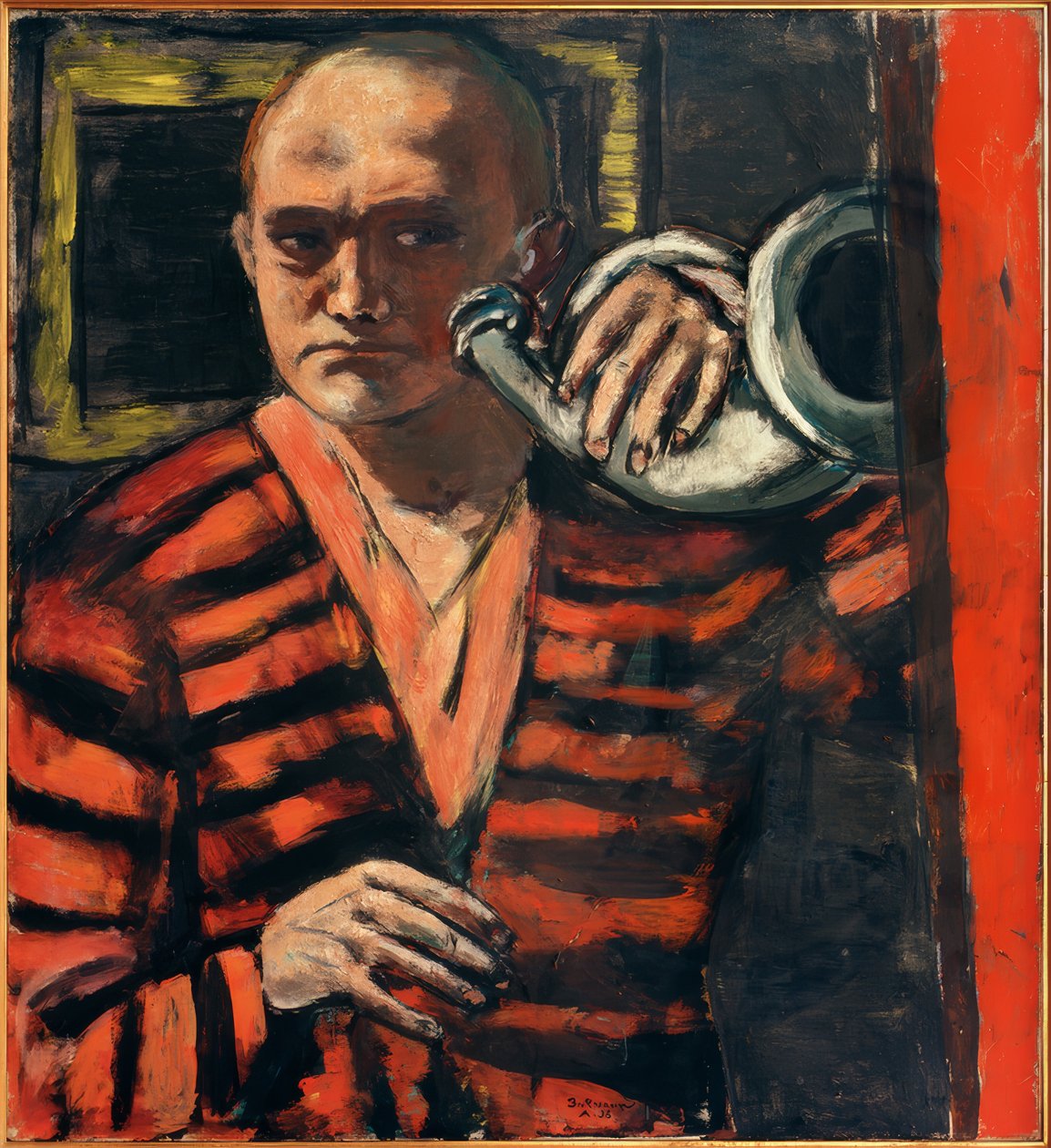 Omakuva torvella tekijältä Max Beckmann