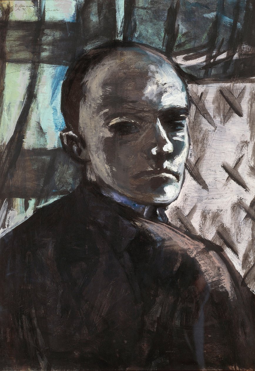 Omakuva vihreällä verholla tekijältä Max Beckmann