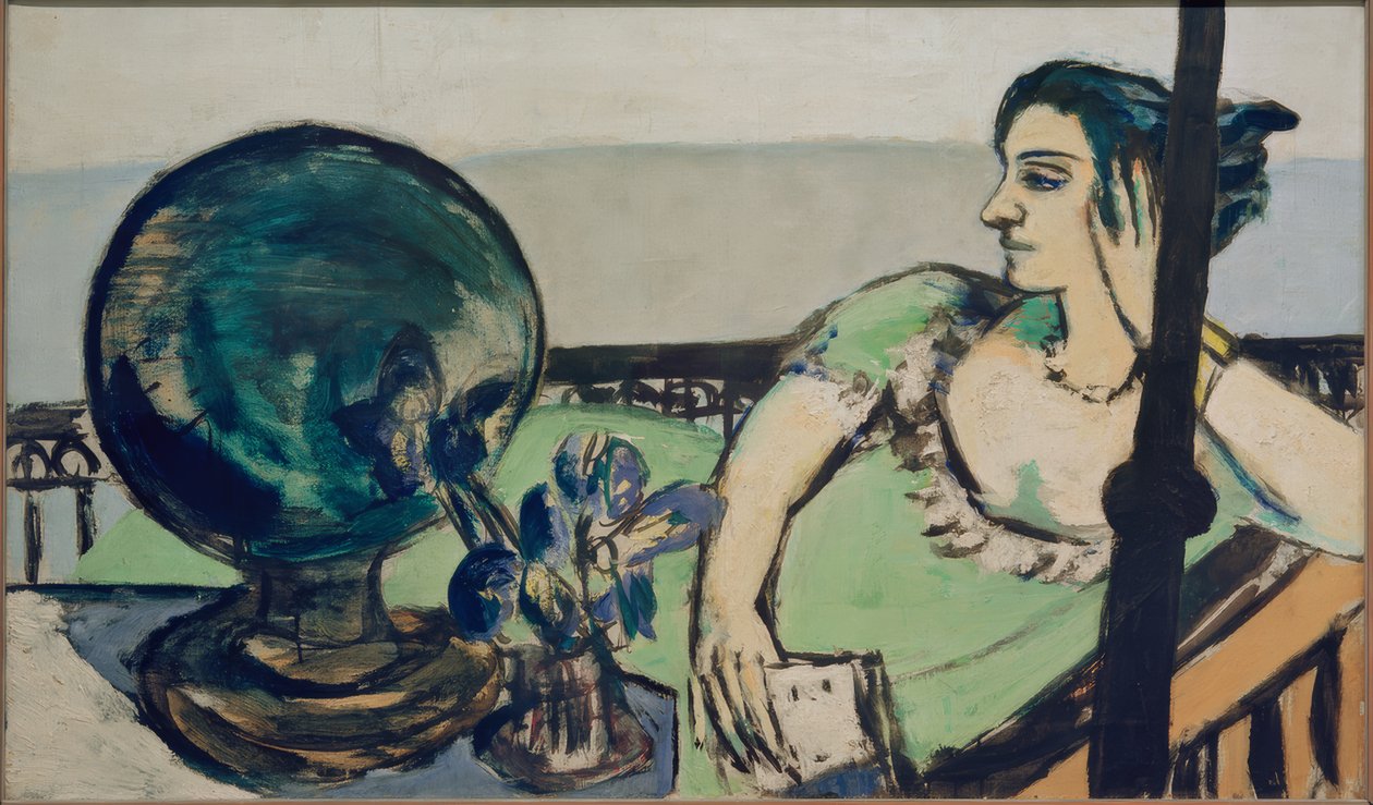 Meditatiivinen nainen meren rannalla tekijältä Max Beckmann