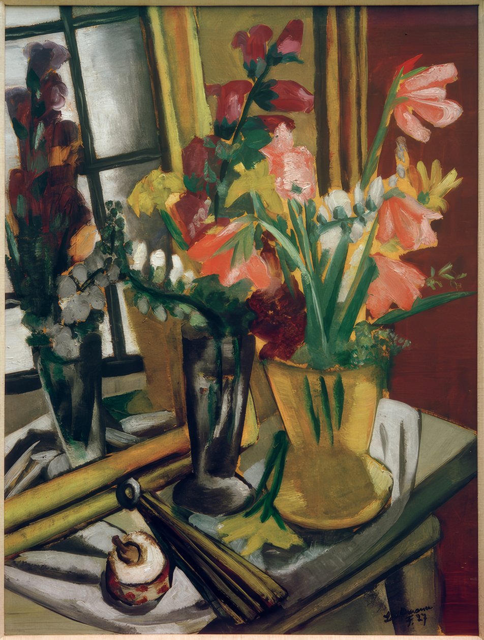 Asetelma peilin kanssa tekijältä Max Beckmann