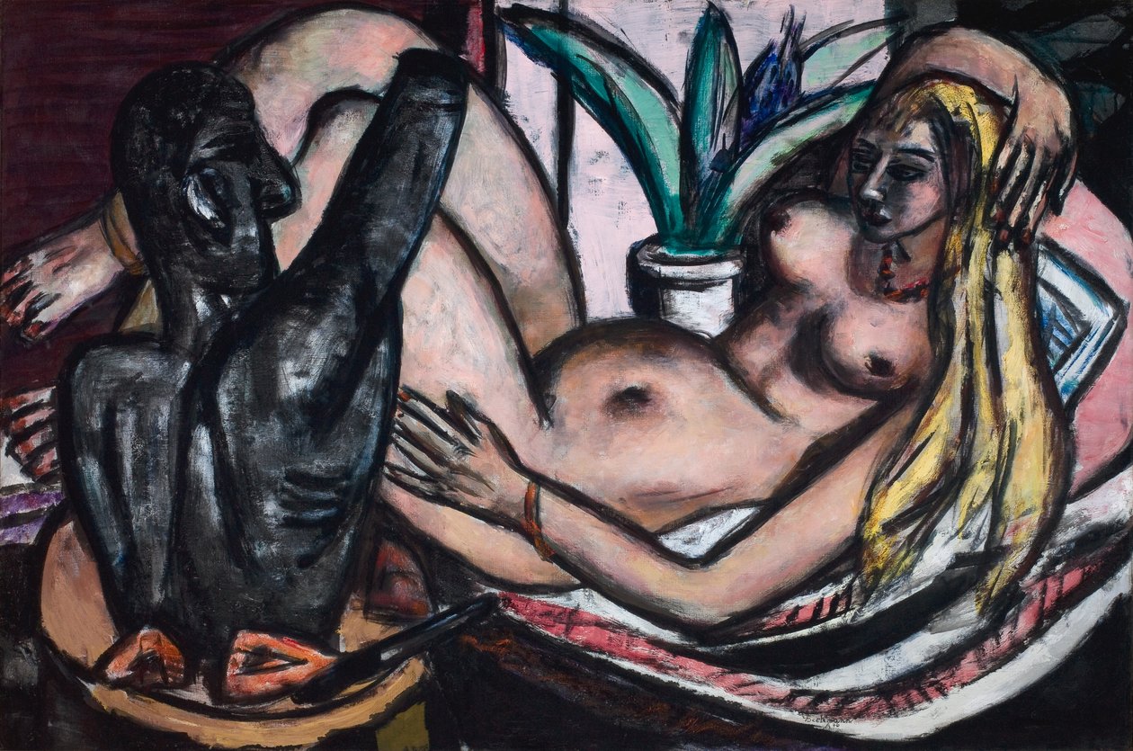 Studio (Naisen alastonkuva ja veistos) tekijältä Max Beckmann