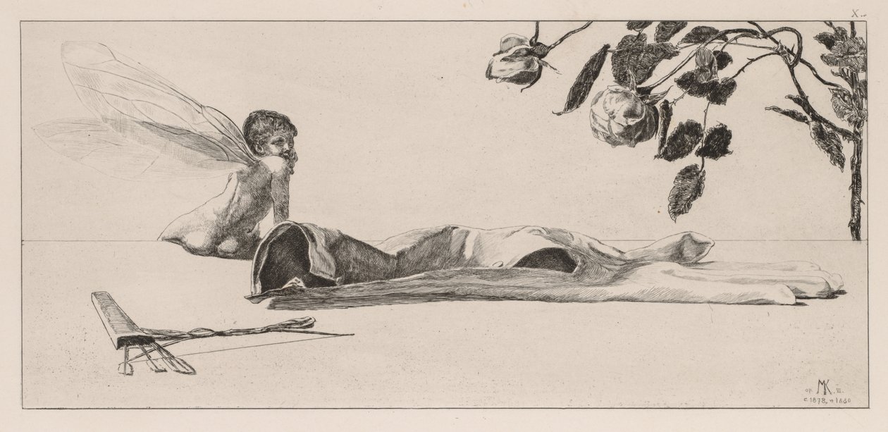 Käsine: Amor, 1880. tekijältä Max Klinger