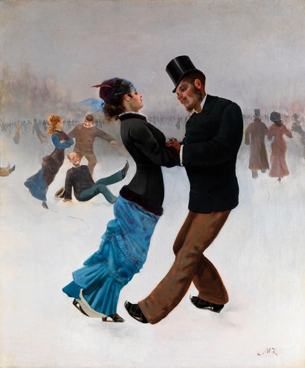 Luistelijat, c. 1920 tekijältä Max Klinger