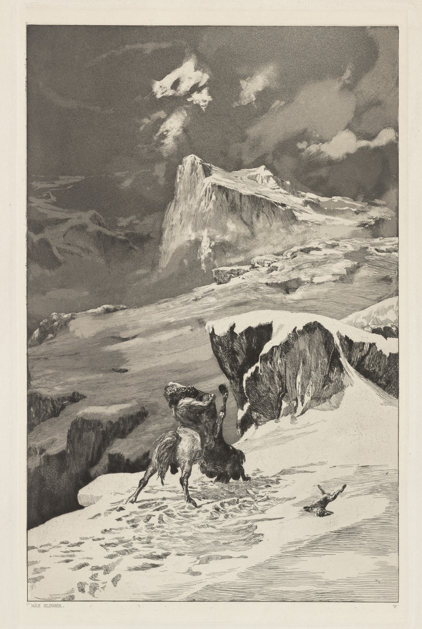 Intermezzi, Opus IV, Bl. 5: Kentaureiden taisteleminen tekijältä Max Klinger