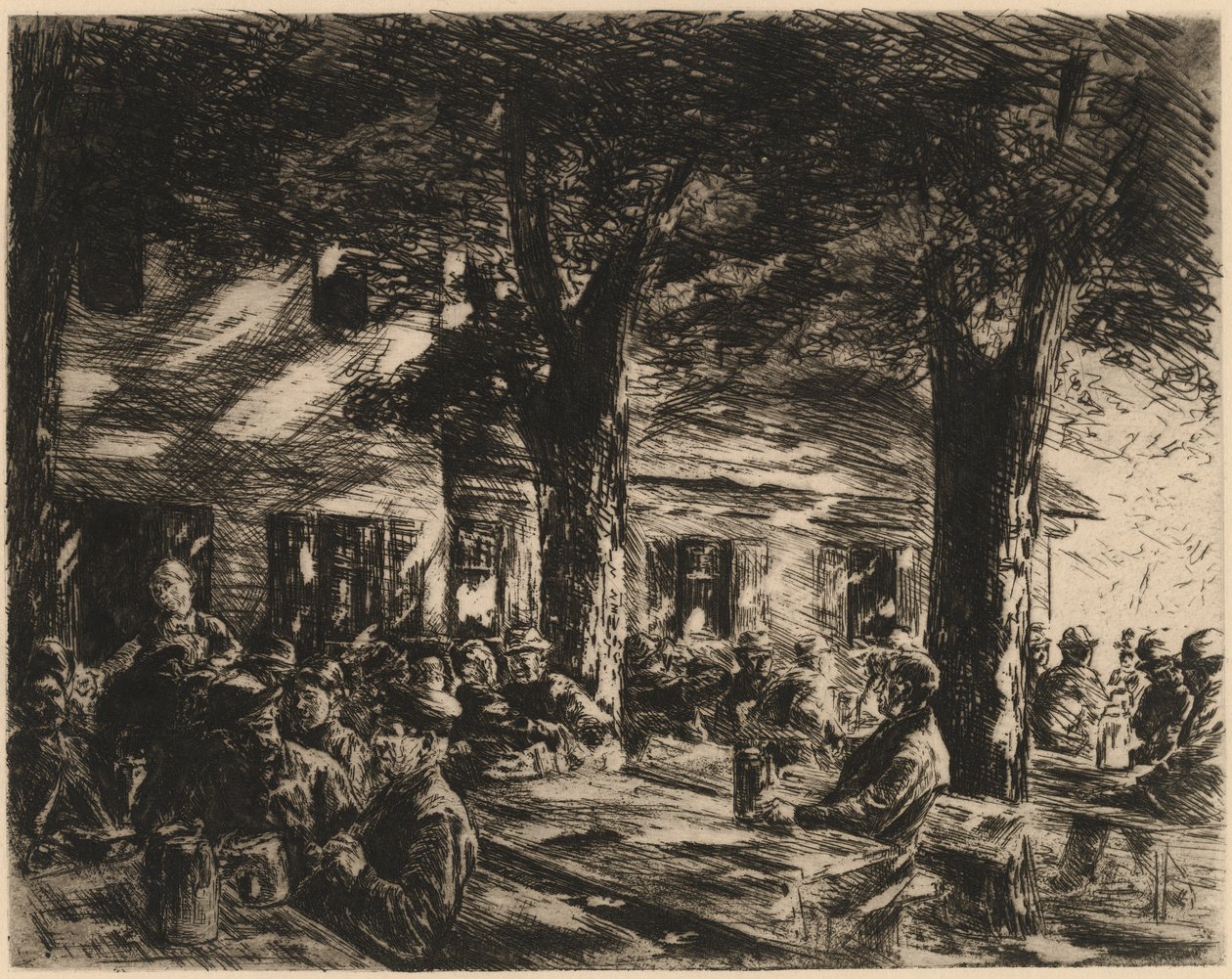 Tavernapuutarha Rosenheimissa tekijältä Max Liebermann