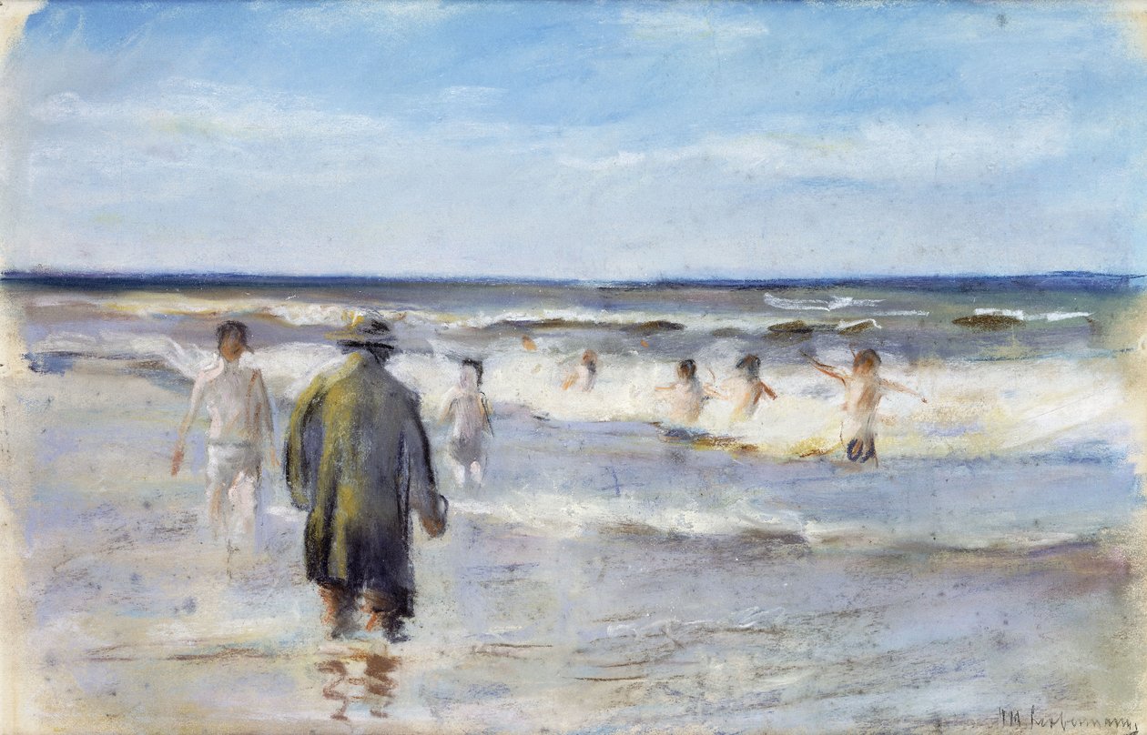 Uimarit meren rannalla, tekijältä Max Liebermann