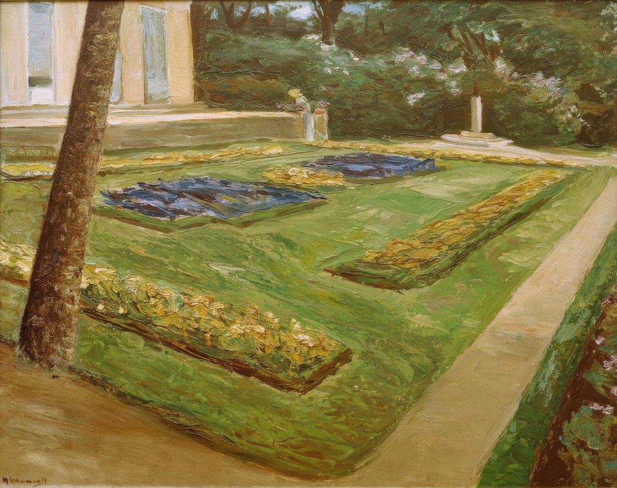 Die Blumenterrasse im Wannseegarten nach Nordwesten tekijältä Max Liebermann