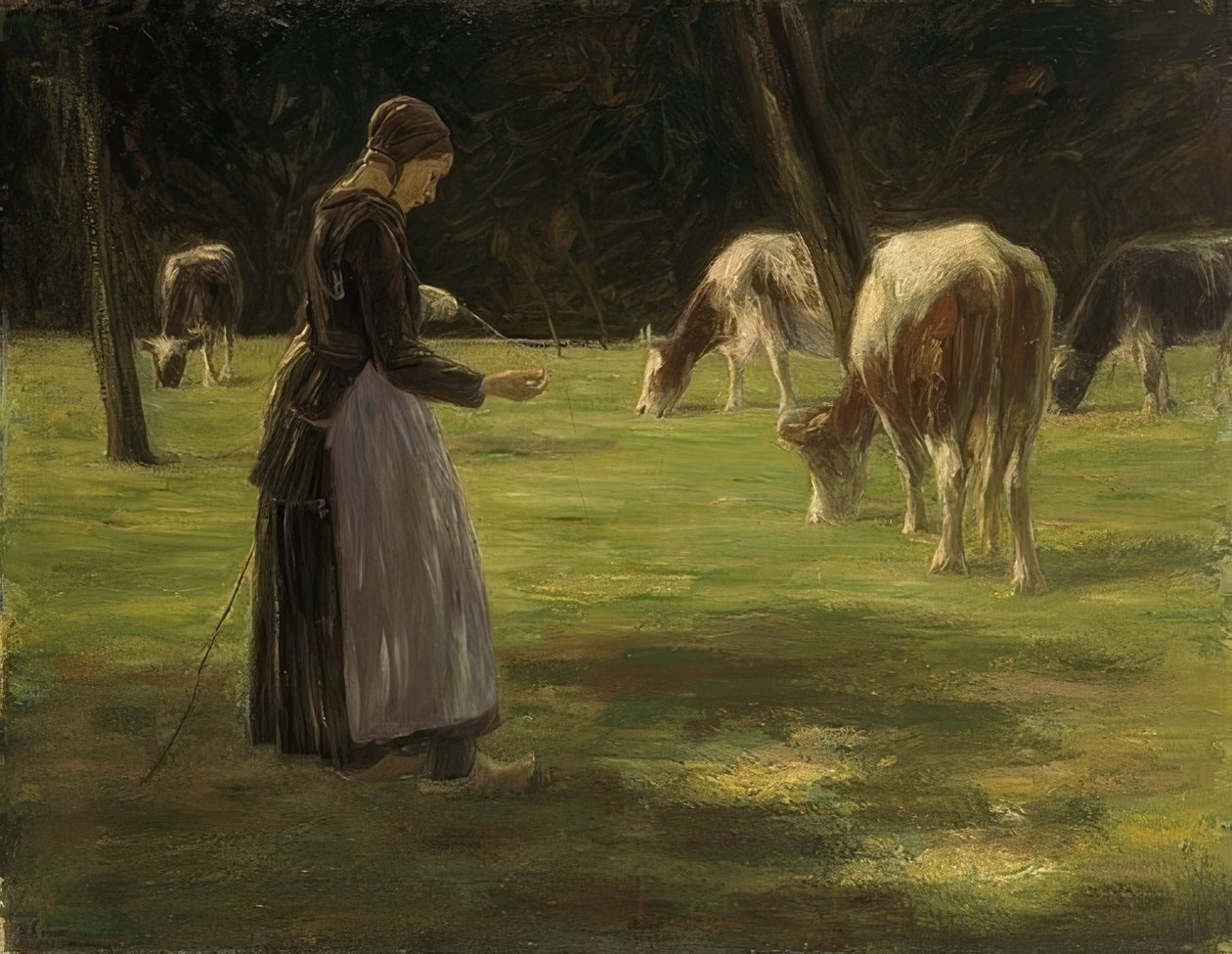 Kuhhirtin. 1890-192 tekijältä Max Liebermann