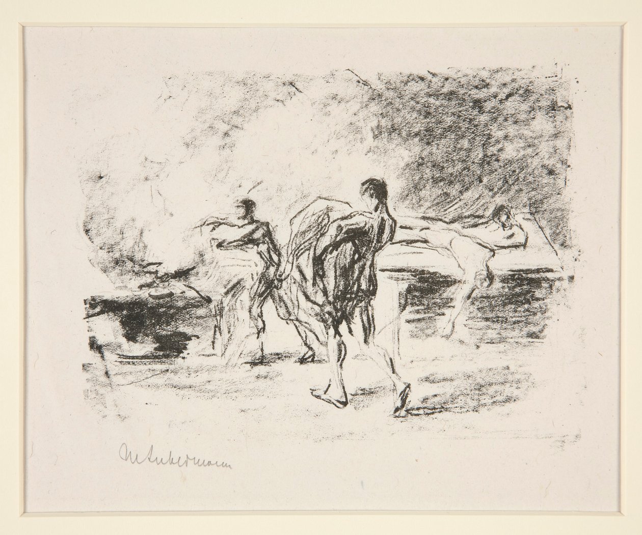 Ruumiiden tuhkaus Goethen Bassompierreen (polttohautauskohtaus) tekijältä Max Liebermann