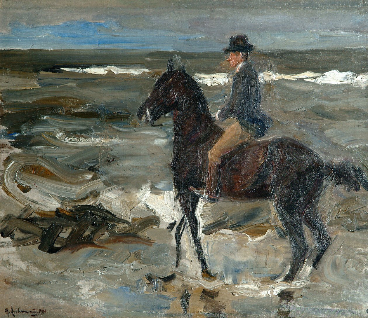 Ratsastaja rannalla tekijältä Max Liebermann
