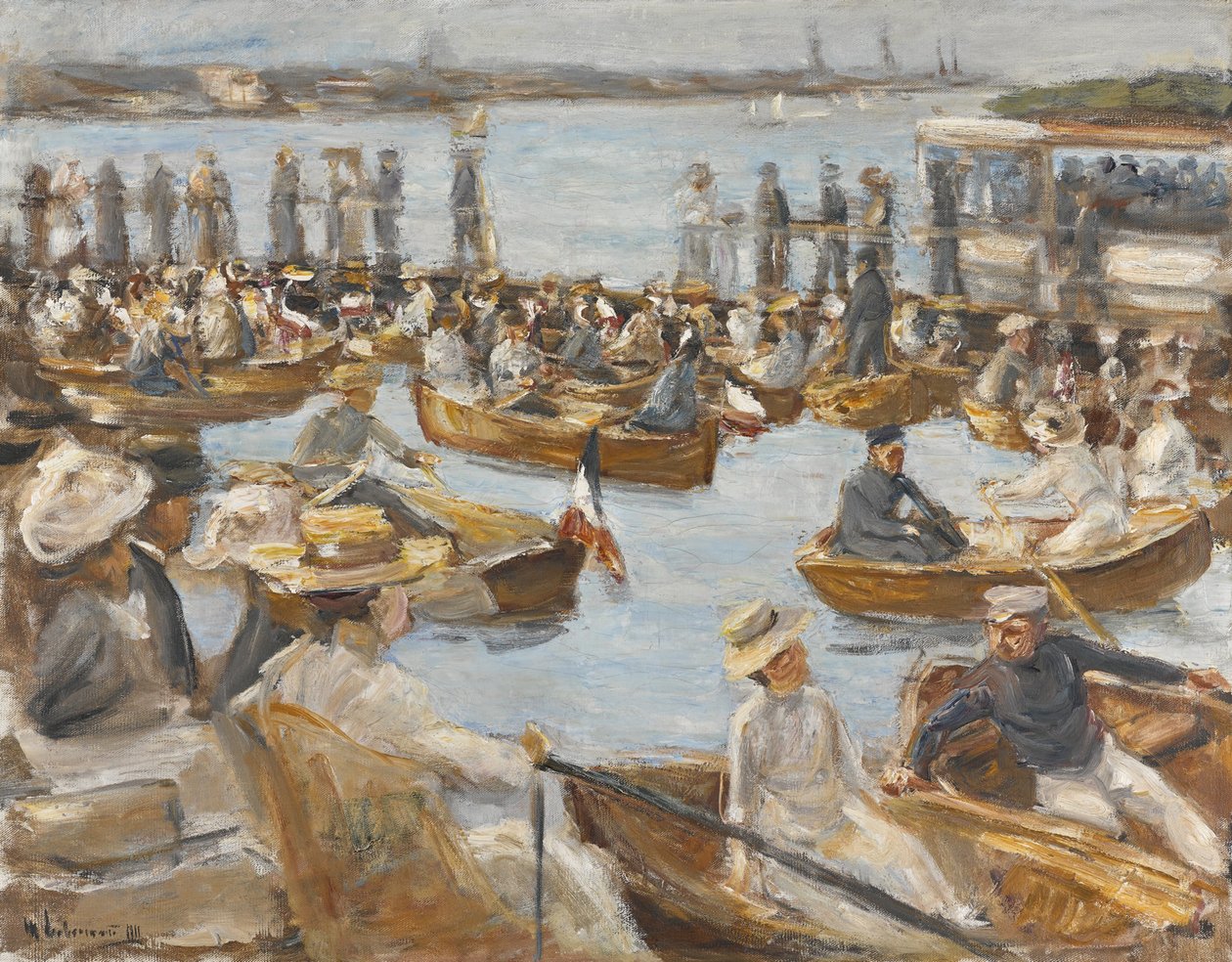 Kesäilta Alster-joella, Hampurissa tekijältä Max Liebermann