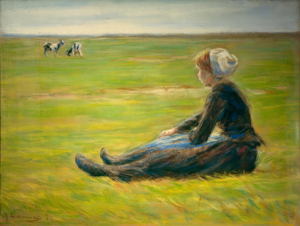 Ziegenhirtin in den Dünen tekijältä Max Liebermann