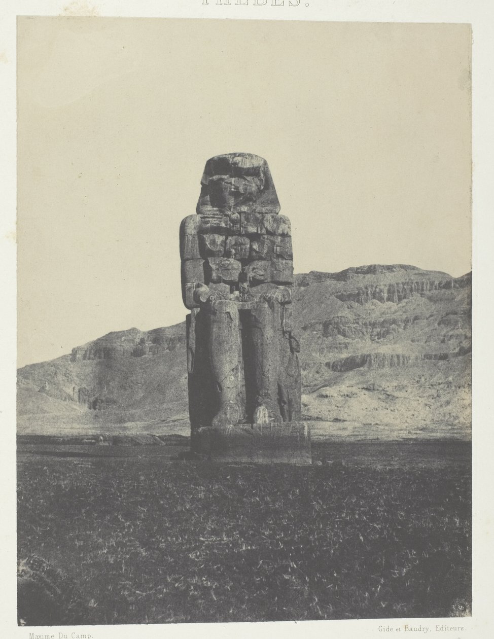 Korna, Memnonin patsas; Thebes tekijältä Maxime Du Camp