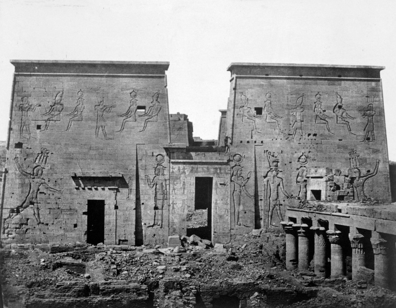 Philaen temppeli, Nubia, Egypti, 1852 tekijältä Maxime Du Camp