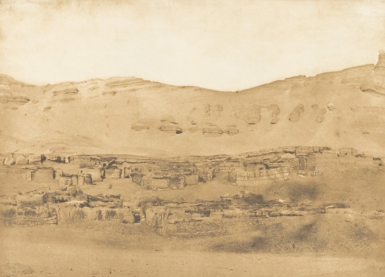 Näkymä Gararan kylästä, 1850. tekijältä Maxime Du Camp