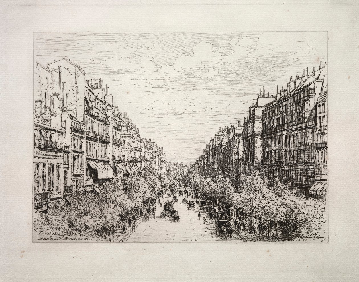 Boulevard Montmartre, 1884. tekijältä Maxime Lalanne