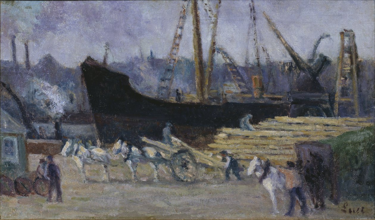 Rouenin laituri, noin 1930 tekijältä Maximilien Luce